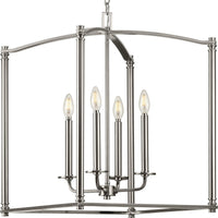 Winslett Collection Brushed Nickel Four-Light Foyer - Dry Location Listed