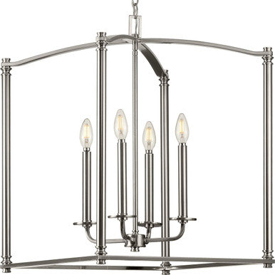 Winslett Collection Brushed Nickel Four-Light Foyer - Dry Location Listed