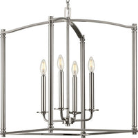 Winslett Collection Brushed Nickel Four-Light Foyer - Dry Location Listed