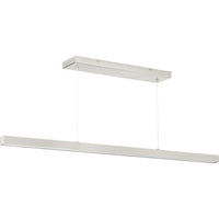 Planck LED Collection Brushed Nickel White Shade Modern Pendant Light - Damp Location Listed