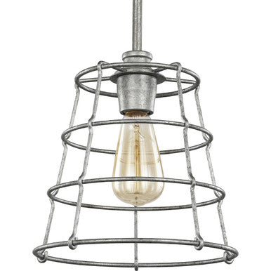 Chambers Collection One-Light Galvanized Finish Farmhouse Pendant Light - Dry Location Listed