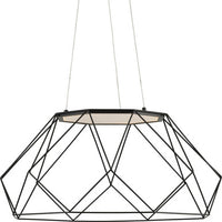Geodesic LED Collection Matte Black Modern Style Large Hanging Pendant Light - Damp Location Listed