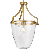 Parkhurst Collection One-Light New Traditional Brushed Bronze Clear Glass Mini-Pendant Light - Dry Location Listed