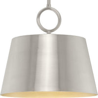 Parkhurst Collection One-Light New Traditional Brushed Nickel Metal Pendant Light - Dry Location Listed
