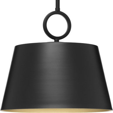 Parkhurst Collection One-Light New Traditional Matte Black Metal Pendant Light - Dry Location Listed