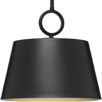Parkhurst Collection One-Light New Traditional Matte Black Metal Pendant Light - Dry Location Listed