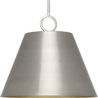 Parkhurst Collection Three-Light New Traditional Brushed Nickel Metal Pendant Light - Dry Location Listed