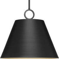 Parkhurst Collection Three-Light New Traditional Matte Black Metal Pendant Light - Dry Location Listed