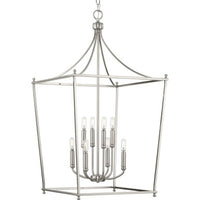 Parkhurst Collection Eight-Light New Traditional Brushed Nickel Chandelier Foyer Light - Dry Location Listed