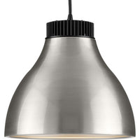 Radian LED Collection Modern Brushed Nickel Metal Pendant - Damp Location Listed - Model P500372-009-30