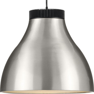 Radian LED Collection Modern Brushed Nickel Metal Pendant - Damp Location Listed - Model P500373-009-30