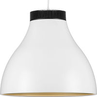 Radian LED Collection Modern Satin White Metal Pendant - Damp Location Listed - Model P500373-028-30
