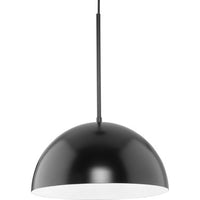 Perimeter Collection One-Light Matte Black Mid-Century Modern Pendant with metal Shade - Dry Location Listed - Model P500380-31M
