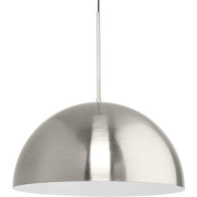 Perimeter Collection One-Light Brushed Nickel Mid-Century Modern Pendant with metal Shade - Dry Location Listed - Model P500380-009