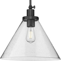 Hinton Collection One-Light Matte Black Modern Farmhouse Pendant - Dry Location Listed - Model P500384-31M