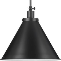 Hinton Collection One-Light Matte Black Modern Farmhouse Pendant - Dry Location Listed - Model P500385-31M