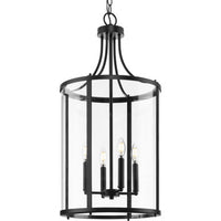 Gilliam Collection Four-Light Matte Black New Traditional Hall & Foyer - Dry Location Listed