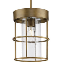 Burgess Collection One-Light Aged Bronze Modern Farmhouse Pendant - Dry Location Listed