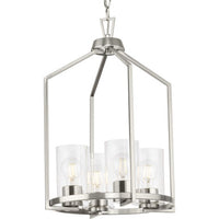 Goodwin Collection Four-Light Brushed Nickel Modern Farmhouse Hall & Foyer Light - Dry Location Listed