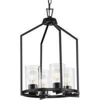 Goodwin Collection Four-Light Matte Black Modern Farmhouse Hall & Foyer Light - Dry Location Listed
