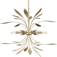 Mariposa Collection Six-Light Antique Gold Hanging Pendant Light - Dry Location Listed