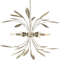 Mariposa Collection Six-Light Gilded Silver Hanging Pendant Light - Dry Location Listed