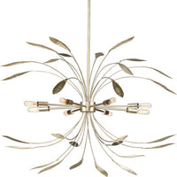 Mariposa Collection Eight-Light Gilded Silver Hanging Pendant Light - Dry Location Listed
