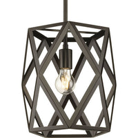 Saucedo Collection One-Light Architectural Bronze Modern Pendant - Dry Location Listed
