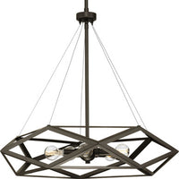 Saucedo Collection Five-Light Architectural Bronze Modern Pendant - Dry Location Listed