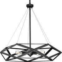 Saucedo Collection Five-Light Matte Black Modern Pendant - Dry Location Listed