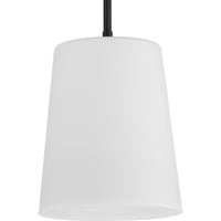 Clarion Collection One-Light Matte Black Etched White Transitional Pendant - Dry Location Listed - Model P500429-31M