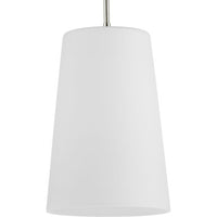 Clarion Collection One-Light Polished Nickel Etched White Transitional Pendant - Dry Location Listed - Model P500430-104
