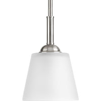 Arden Collection One-Light Brushed Nickel Etched Glass Farmhouse Mini-Pendant Light