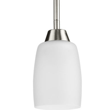 Wisten Collection One-Light Brushed Nickel Etched Glass Modern Mini-Pendant Light - Dry Location Listed - Model P5167-09