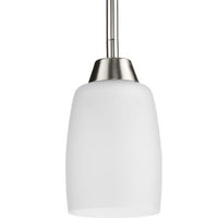 Wisten Collection One-Light Brushed Nickel Etched Glass Modern Mini-Pendant Light - Dry Location Listed - Model P5167-09