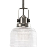 Archie Collection One-Light Antique Nickel Double Prismatic Glass Coastal Mini-Pendant Light - Dry Location Listed