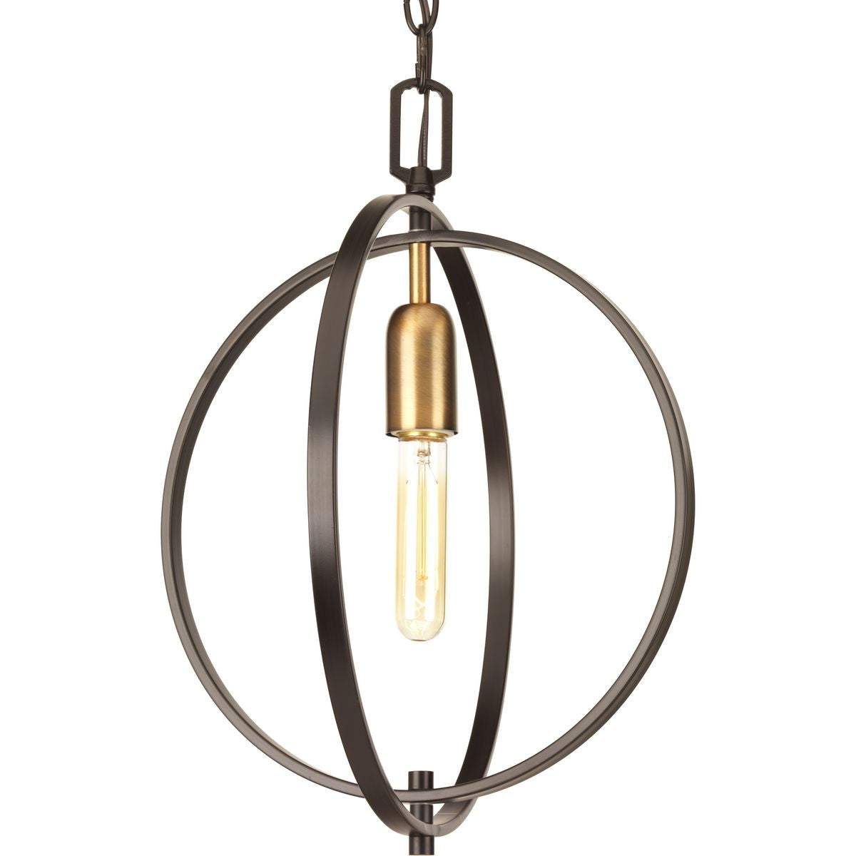 Progress Lighting Pendants Light - Swing Collection One-Light Antique Bronze Global Mini-Pendant Light - Model P5180-20