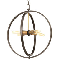 Swing Collection Four-Light Antique Bronze Global Pendant Light - Dry Location Listed