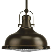 Fresnel Lens Collection One-Light Oil Rubbed Bronze Fresnel Glass Coastal Pendant Light - Dry Location Listed
