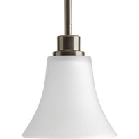 Joy Collection One-Light Antique Bronze Etched White Glass Traditional Mini-Pendant Light