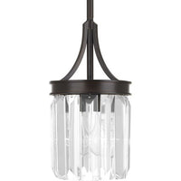Glimmer Collection One-Light Antique Bronze Clear Glass Luxe Pendant Light - Dry Location Listed