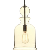 Staunton Collection One-Light Antique Bronze Champagne Glass Global Pendant Light - Dry Location Listed - Model P5333-20