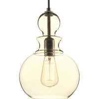 Staunton Collection One-Light Antique Bronze Champagne Glass Global Pendant Light - Dry Location Listed - Model P5334-20