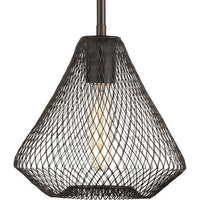 Mesh Collection One-Light Antique Bronze Farmhouse Pendant Light - Dry Location Listed - Model P5338-20