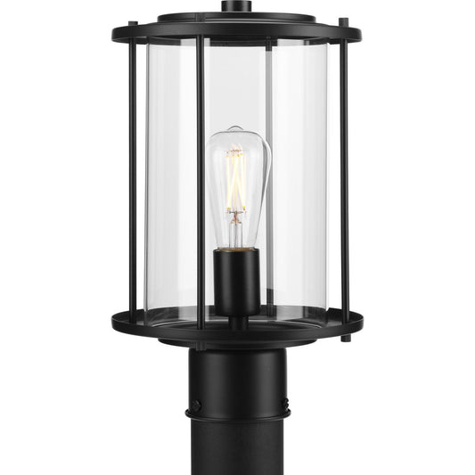 Progress Lighting Outdoor Light - Gunther One-Light Matte Black Modern Farmhouse Post Lantern - Model P540020-31M