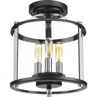 Squire Collection Three-Light Semi-Flush Convertible - Damp Location Listed - Model P550011-031