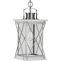Barlowe Collection Stainless Steel One-Light Hanging Lantern - Damp Location Listed