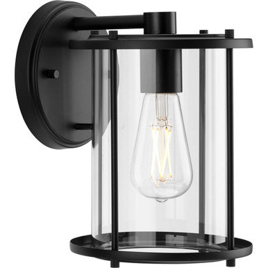 Gunther One-Light Matte Black Modern Farmhouse Medium Wall Lantern