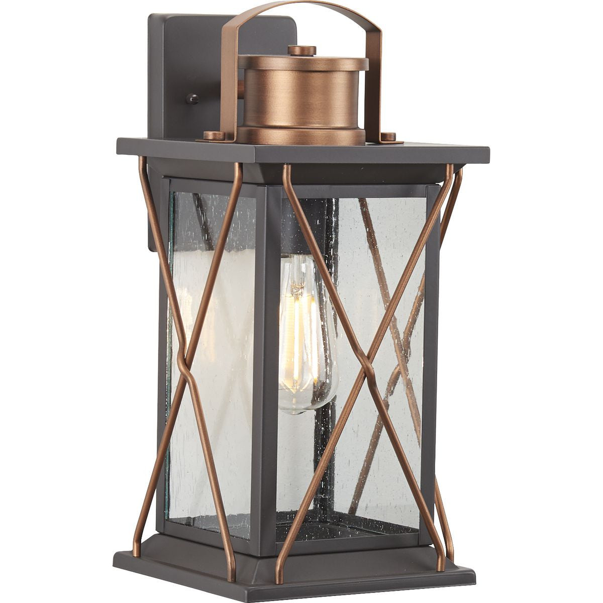 Progress Lighting Outdoor Light - Barlowe Collection Antique Bronze One-Light Medium Wall Lantern - Model P560157-020