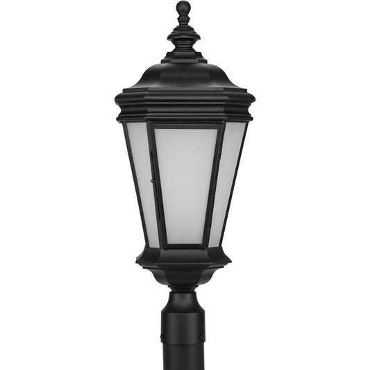 Progress Lighting Outdoor Light - Crawford Collection One-Light Traditional Textured Black Etched Glass Outdoor Post Light - Model P6440-31MD